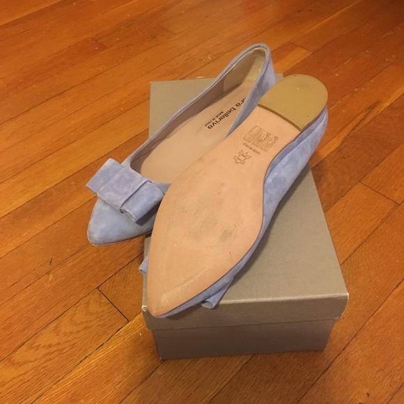 LAURA BELLARIVA Suede flat pointy toe shoe blue - Picture 3 of 5
